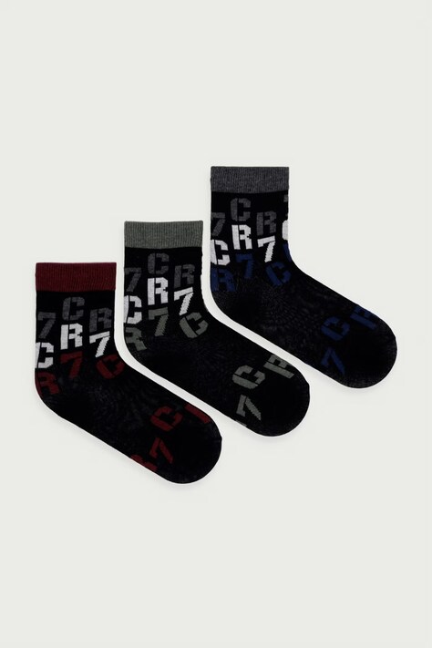 CR7 Cristiano Ronaldo Čarape za djecu 3-pack crne 8470