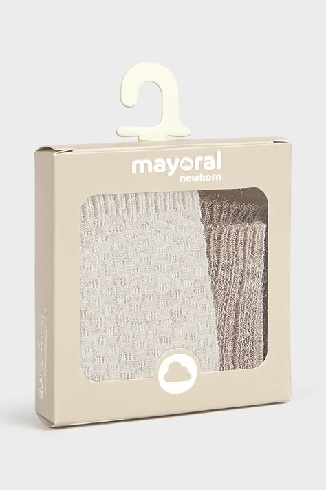 Mayoral Newborn Skarpety niemowlęce 2-pack beżowe 9109