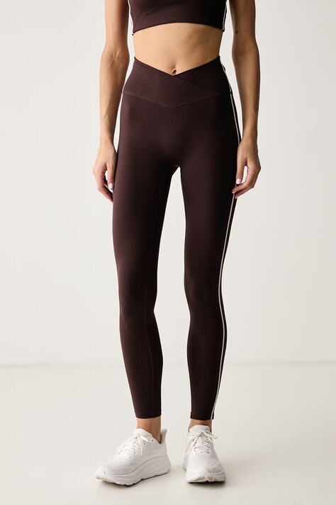 P.E Nation Legginsy sportowe damskie Clarity brązowe high waist 263G058