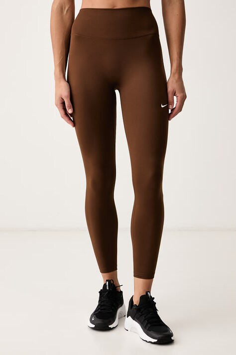 Nike Legginsy sportowe damskie Nike One brązowe high waist IO0579.212