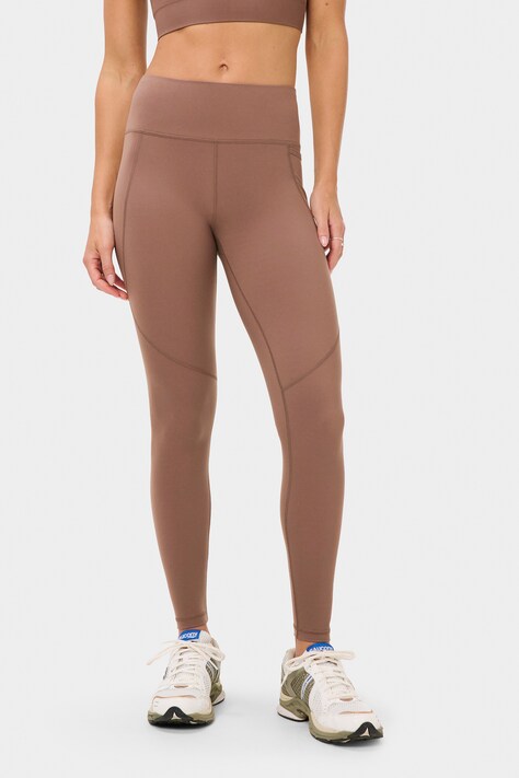 Sweaty Betty Legginsy sportowe damskie Power Workout brązowe high waist SB5400