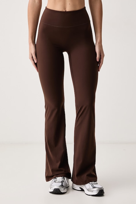 Le Privé Legginsy damskie COMFORT FLARE BRUN brązowe high waist LP00896
