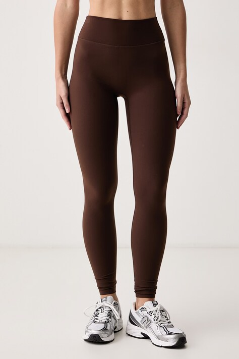 Le Privé Legginsy damskie COMFORT LEGGINS BRUN brązowe high waist LP00897