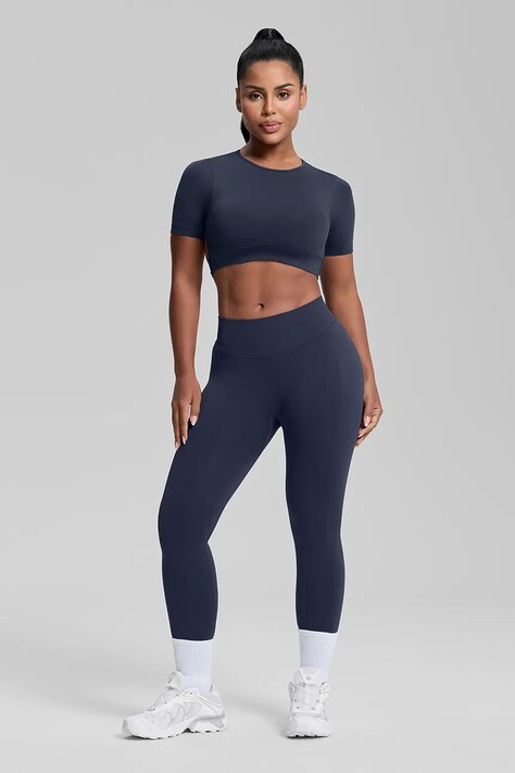 BetterMe Legginsy do jogi damskie Ultrasculpt granatowe high waist LEG00040