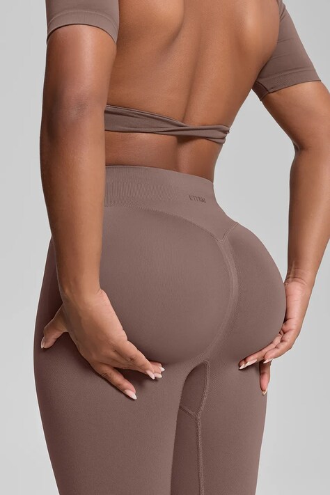 BetterMe Legginsy do jogi damskie Ultrasculpt brązowe high waist LEG00040