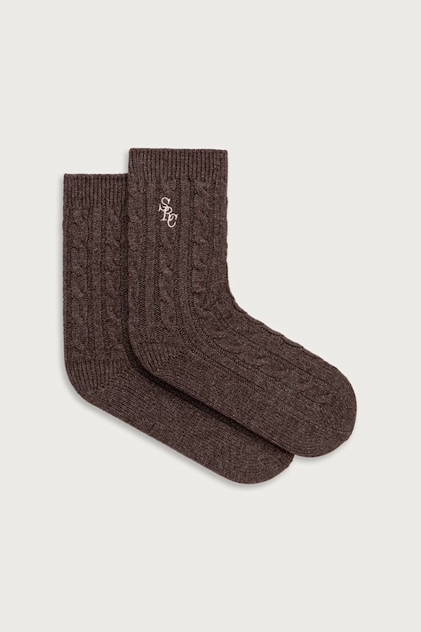 Sporty & Rich SRC skarpety damskie brązowe AC10883302BR03
