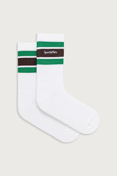 Sporty & Rich Serif Logo skarpety damskie białe AC00483300WH105