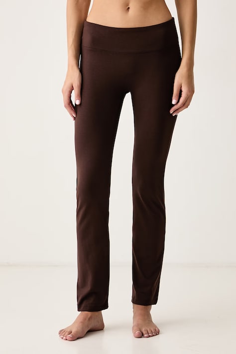 Casall Legginsy do jogi damskie z bawełną Sublime brązowe low waist 26252