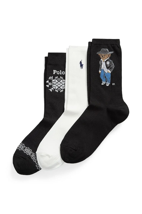 Polo Ralph Lauren Skarpety damskie 3-pack czarne 455P18210