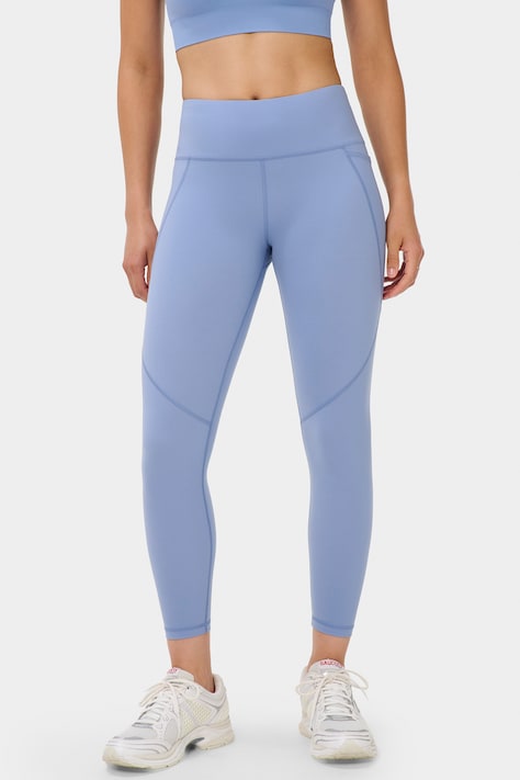 Sweaty Betty Legginsy sportowe damskie Power Workout turkusowe high waist SB540078