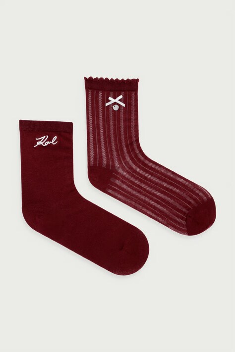 Karl Lagerfeld Čarape za žene bordo B4W47035