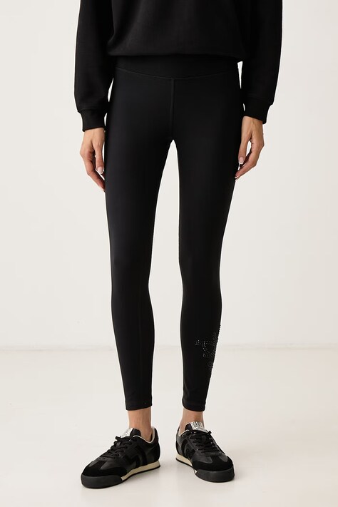 DKNY Legginsy damskie czarne high waist DP6P3917