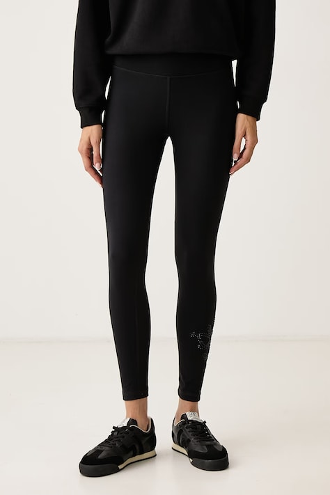 DKNY Legginsy damskie czarne high waist DP6P3917