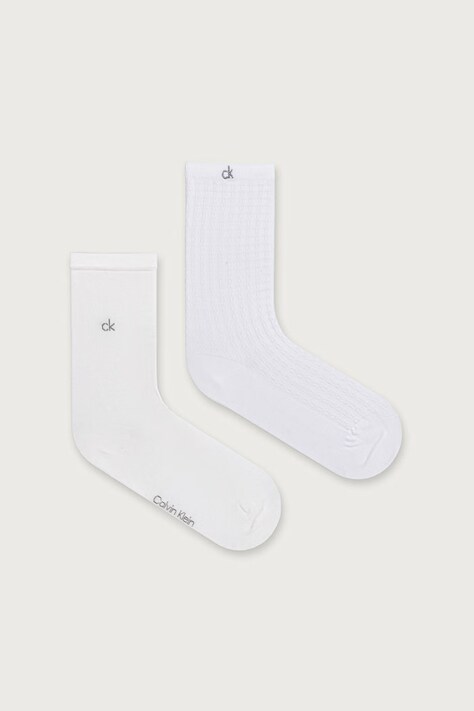 Calvin Klein skarpety damskie 2-pack białe 701241458