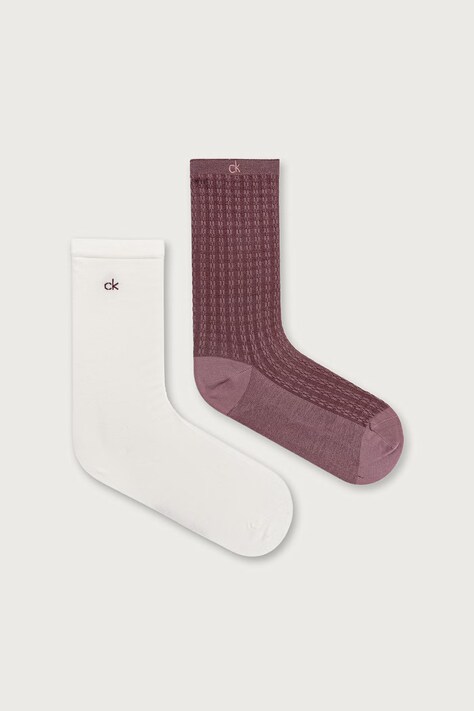 Calvin Klein skarpety damskie 2-pack beżowe 701241458