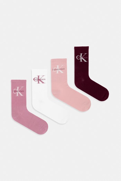 Calvin Klein Skarpety damskie 4-pack beżowe 701241257