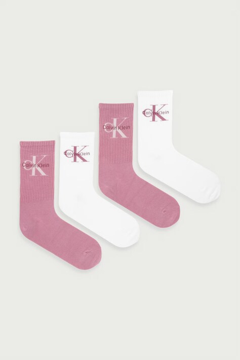 Calvin Klein Skarpety damskie 4-pack fioletowe 701241257