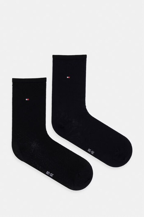 Tommy Hilfiger skarpety damskie z wiskozą 2-pack czarne 701242181