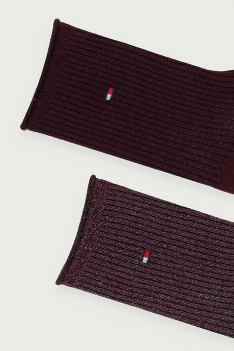 Tommy Hilfiger ponožky dámské s bavlnou 2-pack burgundské 701243423
