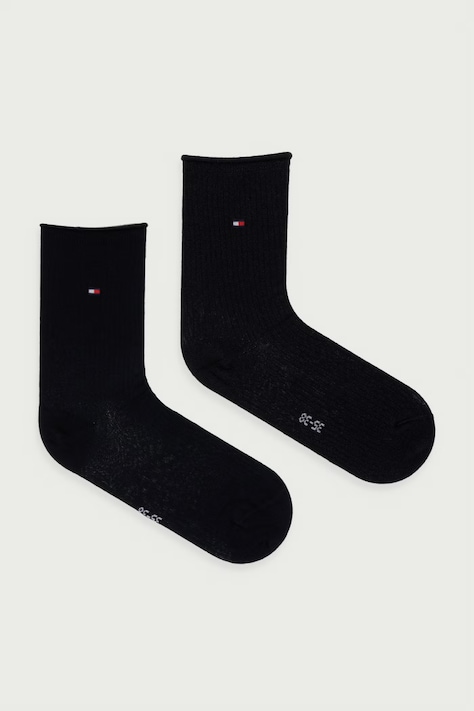 Tommy Hilfiger чорапи дамски с памук 2 броя черни 701243423