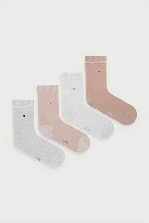 Tommy Hilfiger Skarpety damskie z bawełną 4-pack beżowe 701244112