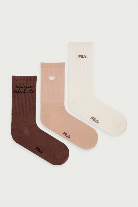 Fila Skarpety damskie bawełniane 3-pack beżowe F6456