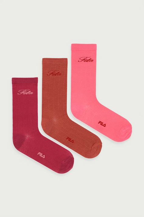 Fila Skarpety damskie z wiskozy 3-pack różowe F5517