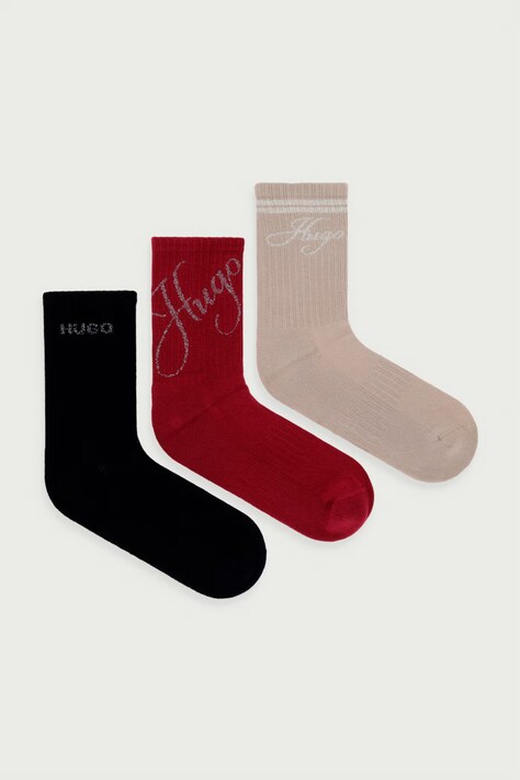 HUGO Κάλτσες Γυναικεία 3P QS SHINY LOG 3-pack πολύχρωμες 50567785