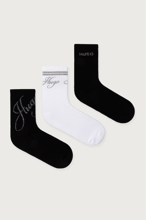 HUGO Șosete pentru femei 3P QS SHINY LOG pachet de 3 multicolor 50567785