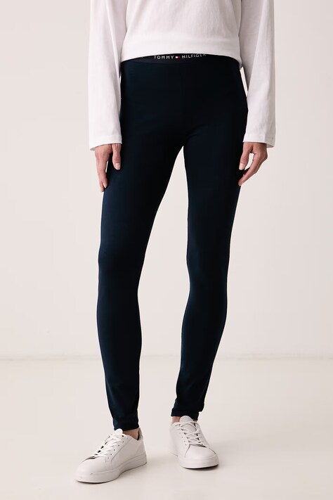 Tommy Hilfiger Legíny dámske s bavlnou tmavomodré regular waist UW0UW06618