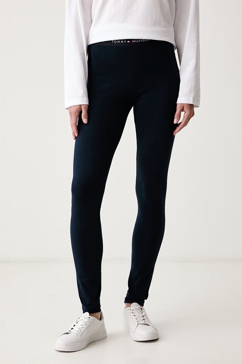 Tommy Hilfiger Legíny dámske s bavlnou tmavomodré regular waist UW0UW06618