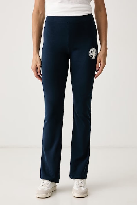 Tommy Hilfiger Tajice za žene od pamuka s elastanom mornarsko plave UW0UW06626