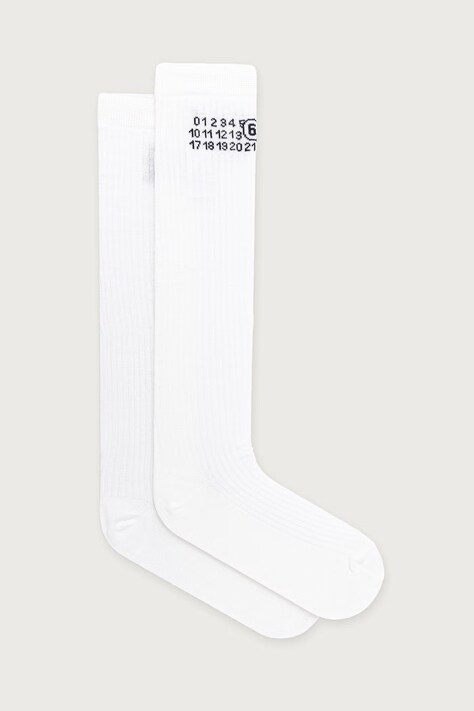 MM6 Maison Margiela skarpety damskie beżowe S62TL0054-M13244