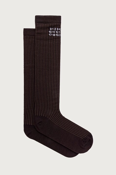 MM6 Maison Margiela skarpety damskie brązowe S62TL0054-M13244