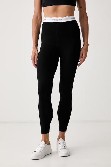 Calvin Klein Underwear tajice za žene crne srednje visoki struk LV00QS7697