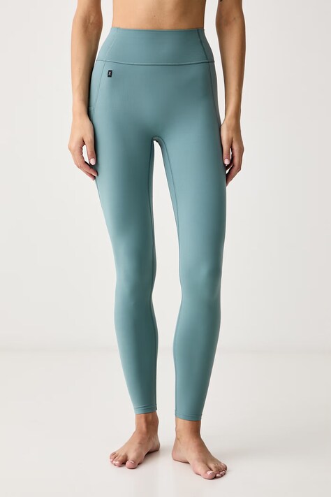 On Legginsy do jogi damskie Studio turkusowe high waist 1WG10914940