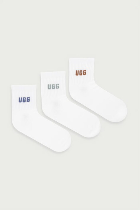 UGG Skarpety damskie z bawełną QUINLIN 3-pack białe 1181412