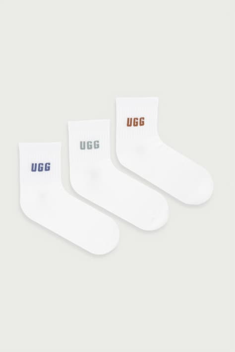 UGG Skarpety damskie z bawełną QUINLIN 3-pack białe 1181412