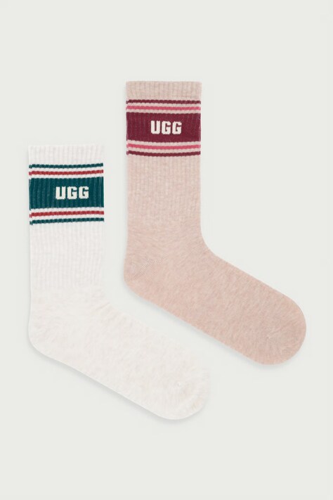 UGG Skarpety damskie z bawełną JEDLYN 2-pack beżowe 1181410