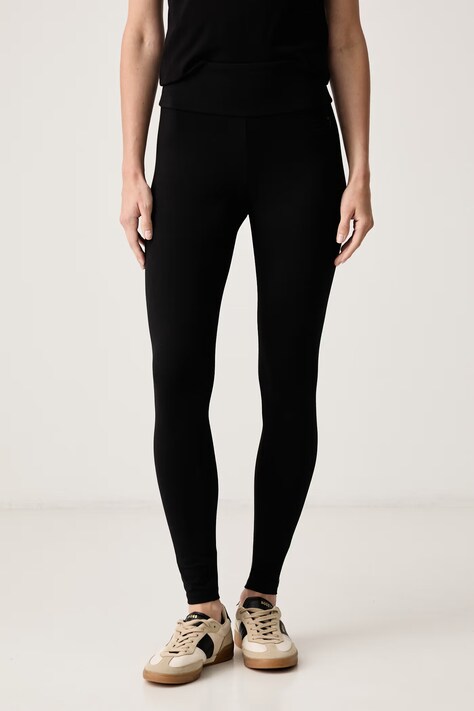 EA7 Emporio Armani Legginsy damskie bawełniane z elastanem czarne high waist AF12484.7W001671