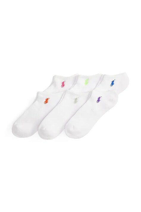 Polo Ralph Lauren skarpety damskie z bawełną 6-pack białe 455923602