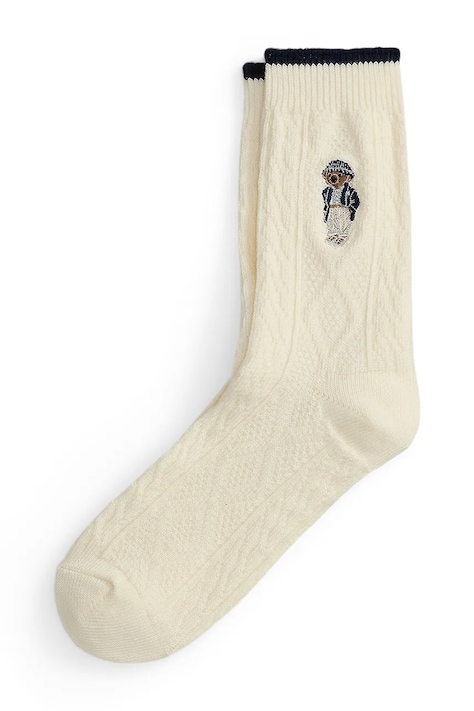 Polo Ralph Lauren Skarpety damskie z bawełną beżowe 455P18186