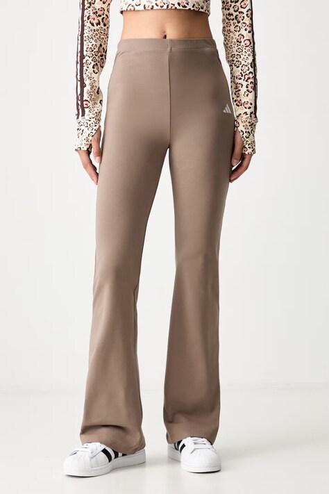 adidas legginsy damskie bawełniane z elastanem Soft Lux beżowe high waist KF8410