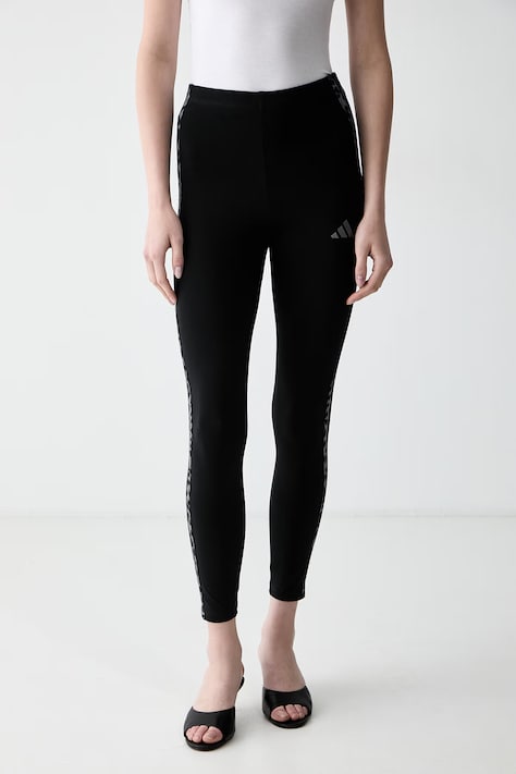 adidas legginsy damskie bawełniane z elastanem Leopard Pack czarne high waist KS7984