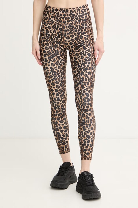 DKNY legginsy damskie brązowe high waist DP6P3491