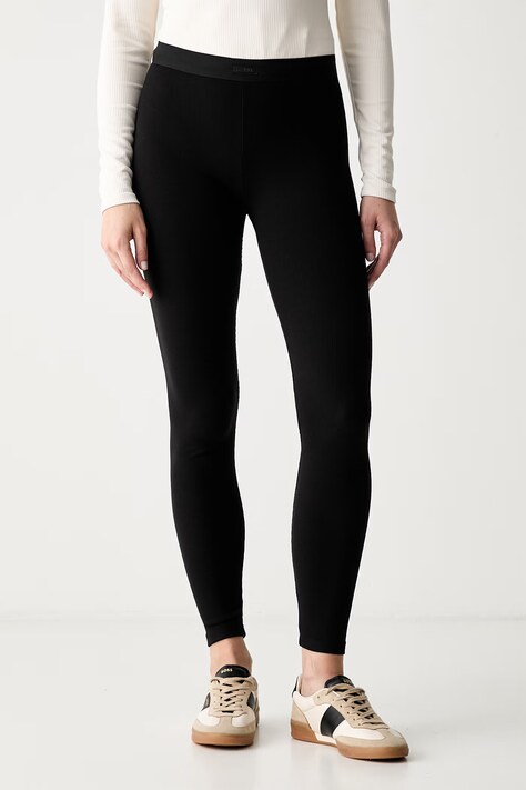 Guess legíny dámské s modalem BLOSSOM černé high waist V6YB23 K4666