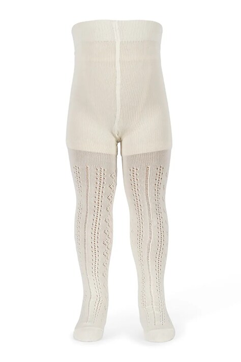 Konges Sløjd Rajstopy dziecięce WOOL POINTELLE TIGHTS beżowe KS106652