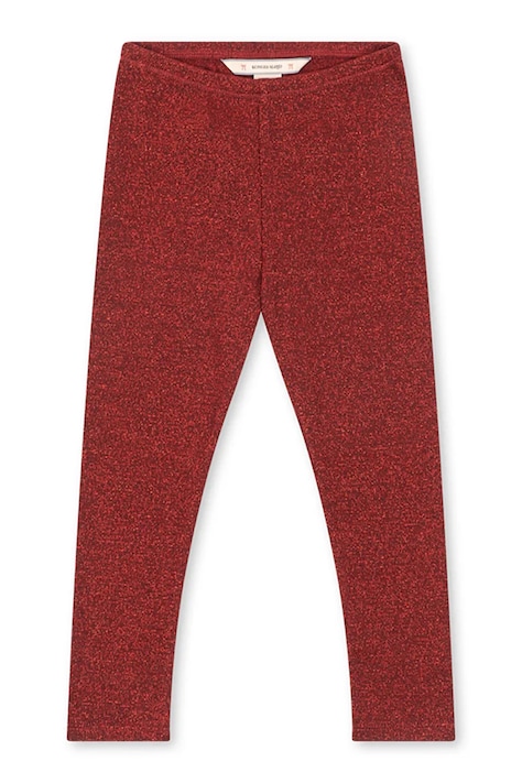 Konges Sløjd Legginsy dziecięce z bawełną ROLI PANTS OCS bordowe regular waist KS106588