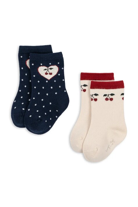 Konges Sløjd Skarpety dziecięce 2 PACK JAQUARD SOCKS granatowe KS106344