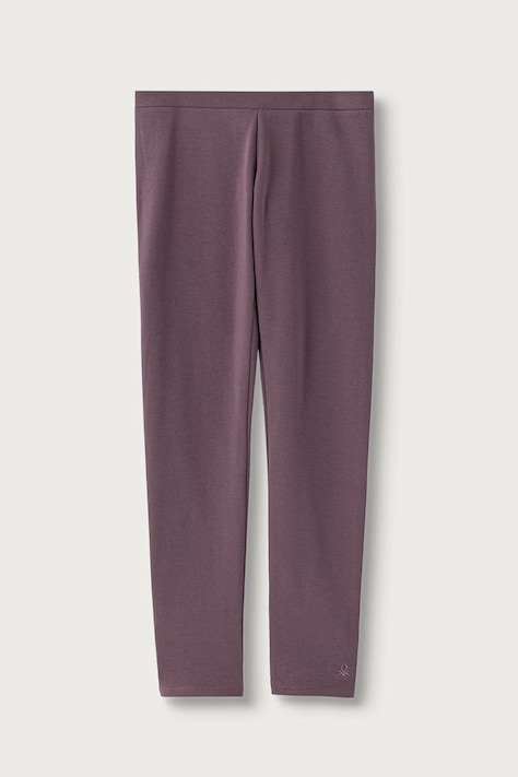United Colors of Benetton Legginsy dziecięce z bawełną fioletowe regular waist 3K1CCF03M